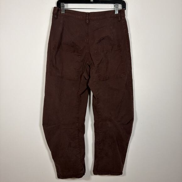Niki Lotan Shon Pant Cotton Twill Tapered Stretch Brown 00 Barrel Leg Slouchy - Picture 11 of 11
